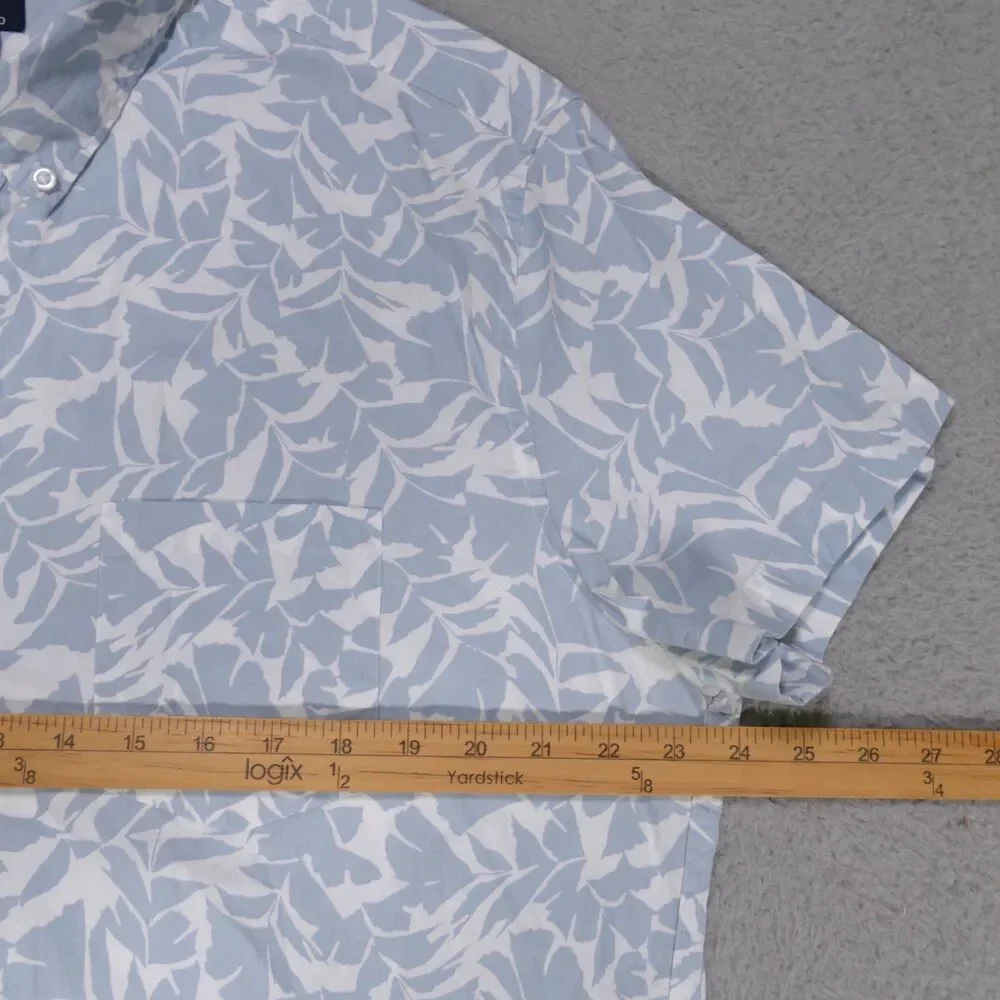 J Crew Floral Shirt Mens XL SLIM Gray Short Sleeve Button Down